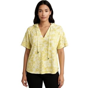 Simply Vera Vera Wang Size S pullover Hoodie shirt tie-dye pattern green summer